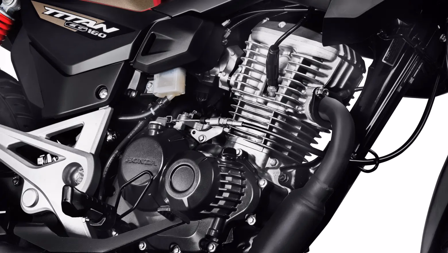 Moto Honda Nova Titan Edição Comemorativa de 50 Anos Visão Close Lateral Central do Motor  - 20 de 24